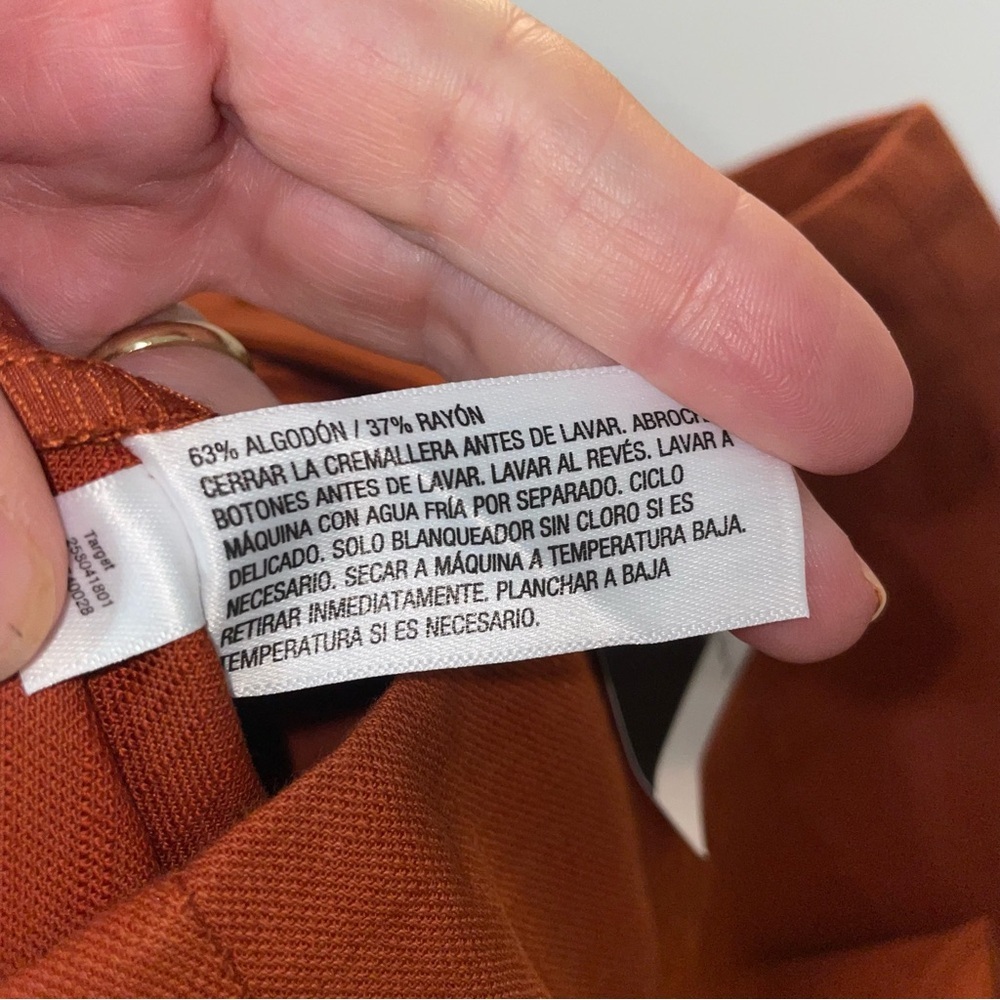Future Collective Target Rust Orange Pants Wide Leg High Waist Fall Size 0 NEW - Picture 15 of 16